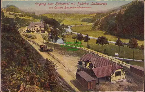 156069 AK Höllenthal mit Bahnhof Lichtenberg Gasthof Blechschmiedenhammer 1921