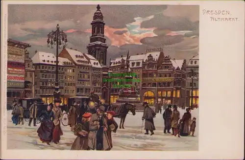 156054 AK Dresden Litho Künstlerkarte Altmarkt Verlag Ottmar Zieher um 1900