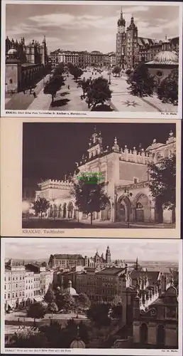 152807 3 AK Krakau Krakow AH Platz Tuchhallen St. Adalbert Marienkirche um 1940