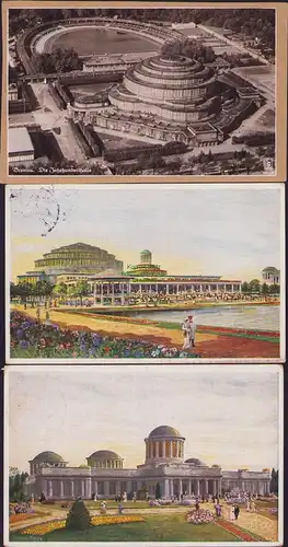 152681 3 AK Breslau Jahrhunderthalle 1913 mit SST Fotokarte Luftbild um 1938
