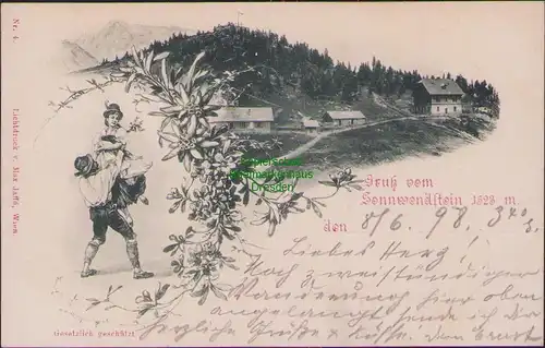 152791 AK Sonnwendstein 1898 bei Semmering Mann und Frau in Tracht