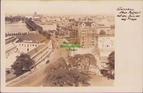 152816 AK Warschau Warszawa um 1940 Fotokarte neue Auffahrt Brücke Praga