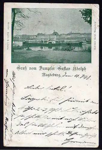 68197 AK Magdeburg Dampfer Gustav Adolph 1898