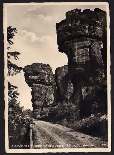 68525 AK Autofelsen am Hohen Schneeberg Sudetengau