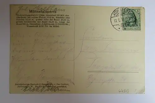 67509 AK Möhnetalsperre 1916 Viadukt bei Delecke