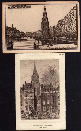 67352 2 AK Amsterdam Montelbaanstoren 1914 Den Haag Bultenhof met Halsstraatje
