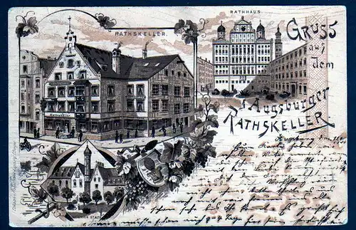 67315 AK Augsburger Ratskeller Gaststätte Rathaus 1900
