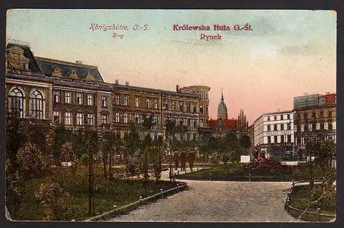 66292 AK Königshütte O.-S. Chorzów Krolewska Huta Rynek