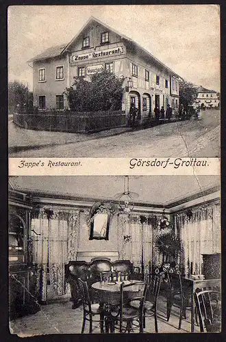 66482 AK Görsdorf Grottau 1912 Zappes Restaurant Wein