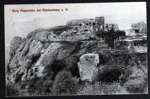 64819 AK Burg Regenstein Blankenburg 1913 Bahnpost