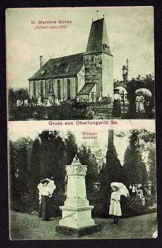64691 AK Oberlungwitz St. Martinus Kirche Kriegerdenkm.