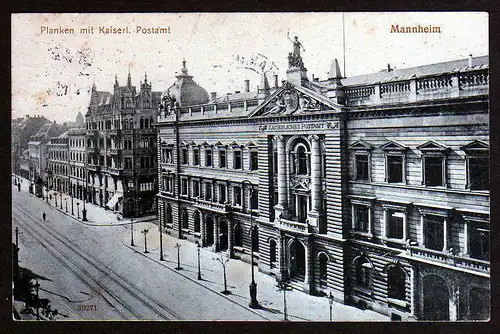 64802 AK Mannheim Planken mit kais. Postamt 1912