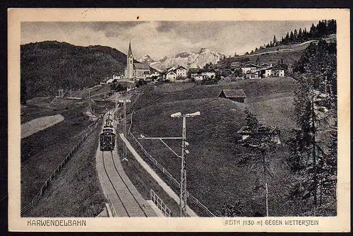 63576 AK Karwendelbahn Reith gegen Wetterstein Tirol 1914