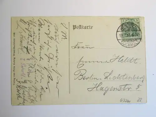 63261 AK Wendisch Buchholz 1913 Friedrichstraße Gasthof zum Schwarzen Adler