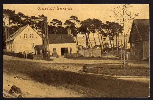 63413 AK Ueckeritz Ückeritz auf Usedom Ostseebad um 1920 Straßenansicht