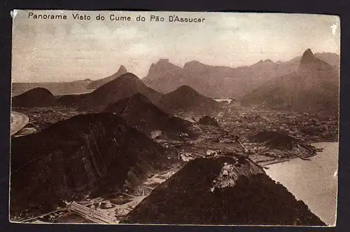 60216 AK Panorama Visto do Cume do Pao D´Assucar gelaufen Rio de Janeiro