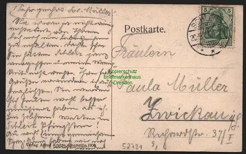 52731 AK Schleiz Thüringen 1907 Blick vom Bahnhof Rathaus Bergkirche Neumarkt