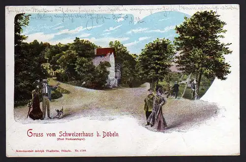 52760 AK Schweizerhaus bei Döbeln Post Niederstriegis 1907