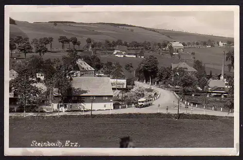 52780 AK Steinbach Erzgeb. Fotokarte 1943 Brücke Überlandbus