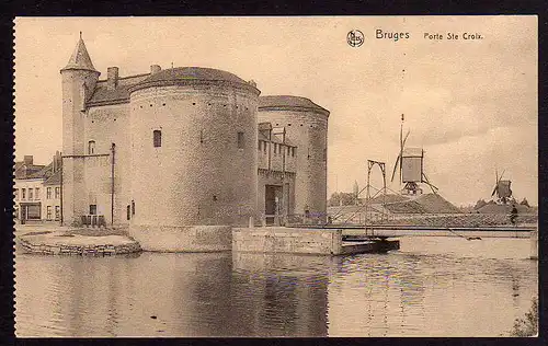 50667 AK Bruges Porte Ste Croix Windmühle Mole Brügge um 1920