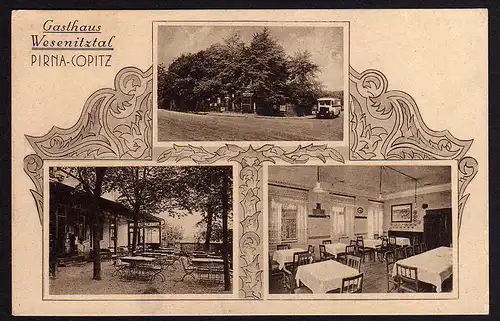50631 AK Pirna Copitz Gasthaus Wesenitztal Restaurant um 1925
