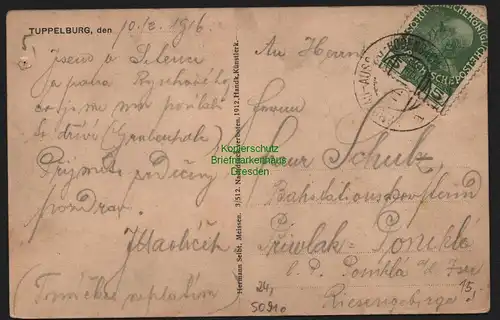 50910 AK Tuppelburg 1912 / 1916 Forsthaus und Restauration