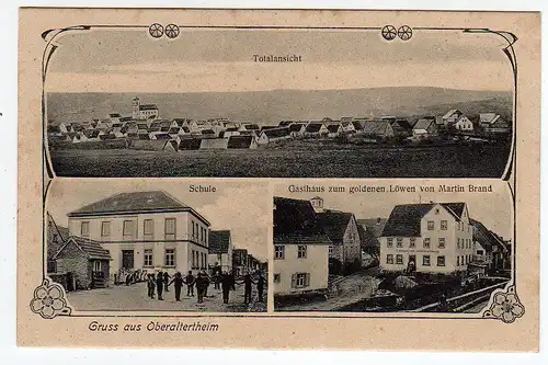 50557 AK Oberalterheim Schule Gasthaus um 1910