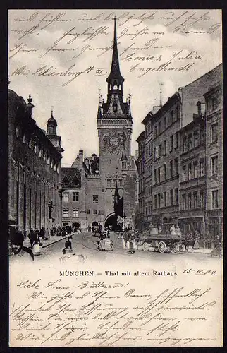 50100 AK München Thal mit altem Rathaus 1904