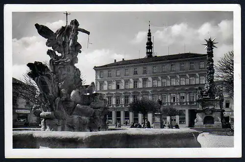 44147 AK Wischau 1943 Vyskov Fotokarte Sparkasse Böhmen RLM Brunnen