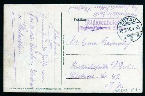 43915 AK Oybin 1916 Blick v. Oybin nach Hochwald