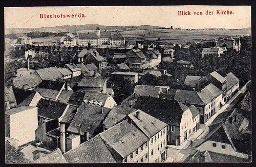 36901 AK Bischofswerda Blick von der Kirche zum Gymnasium 1916 Verlag Döge Dresd