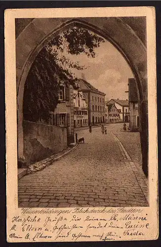 37072 AK Wassertrüdingen Blick durch das Stadttor 1921