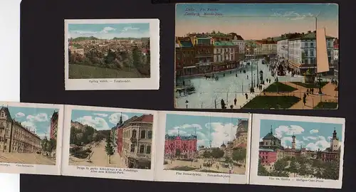 36070 AK Lemberg  Lwów Galizische Sparkasse Prager Bank Leporello 1915 Ukraine