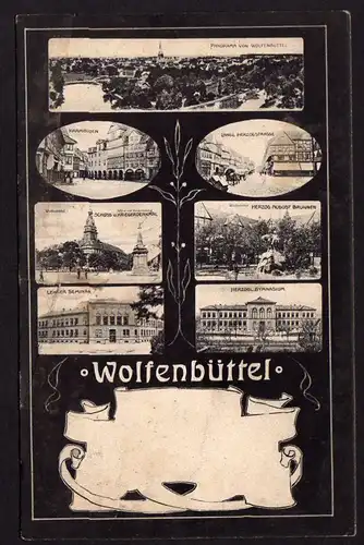 36220 AK Wolfenbüttel 7 Ansichten Krambuden Seminar 1907