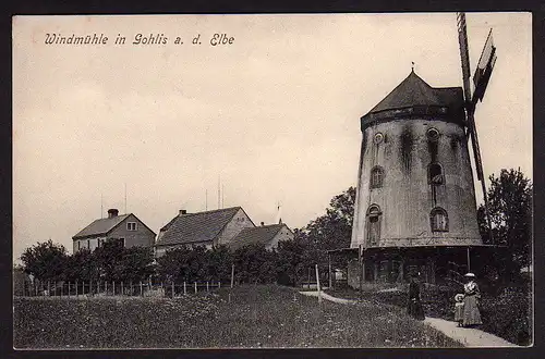 35770 AK Windmühle Gohlis Elbe ca. 1910
