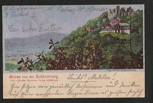 22119 AK Gruss von der Rothenburg Inhaber Günther Reinecke früher Kyffhäuser