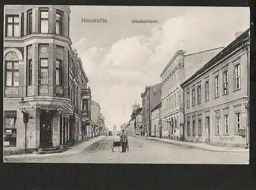 22373 AK Neustrelitz Glambeckerstr. rechts Restaurant Briefkasten der Reichspost