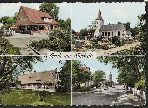 21777 AK Wilstedt in Niedersachsen 1964 4 Ansichten Kirche Dorfstraße