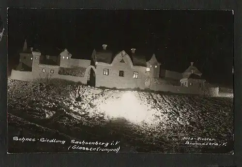 21896 AK Schnee Siedlung Sachsenberg i. V. Glassentrempel 1931