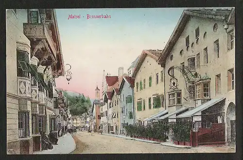 21869 AK Matrei am Brenner Deutsch-Matrei Tirol Brennerbahn Straßenpartie 1915