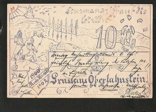 21934 AK Oberlahnstein Sturmangriff auf die letzten 100 Tage 1902 Parole Heimat