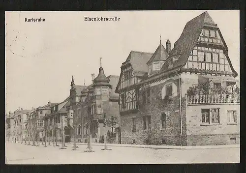 20410 AK Karlsruhe Eisenlohrstrasse ,  gelaufen  30.7.1912 Verlag Moos Karlsruhe