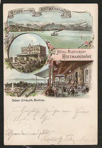 20845 AK Rottmannshöhe am Starnberger See Hotel Restaurant Litho Leoni 1896