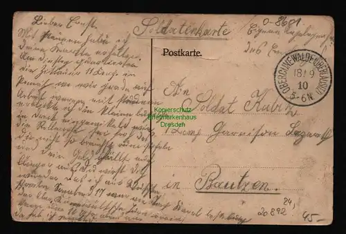 20892 AK Obercunewalde 1910 Gasthof zur Wuischke A. Mietach Schloss v. Salza