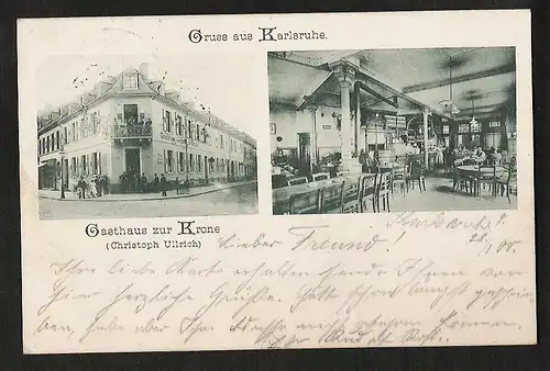20411 AK Karlsruhe Gasthaus zur Krone 1900