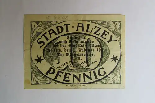 20764 Notgeld Stadt Alzey 10 Pfennig 1921