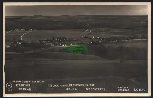 155048 AK Blick vom Lerchenberg auf Oelsa Spechtritz Lübau Borlas um 1930