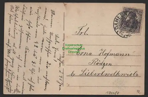 154087 AK Dahlen Sachsen Markt Rathaus 1920 Verlag Brück & Sohn Meissen 17078