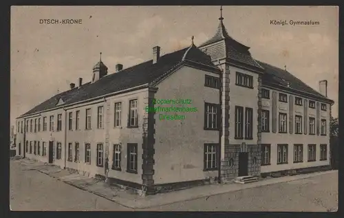 154001 AK Deutsch Krone Walcz Gymnasium 1917 Feldpost