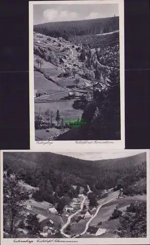 152503 2 AK Eulengebirge Euldörfel Bismarckturm Grenzbaude Schwarzwasser 1943